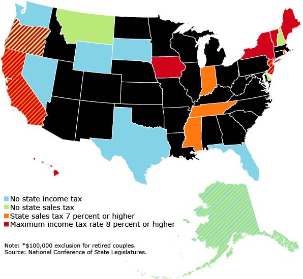 Map of state sales tax