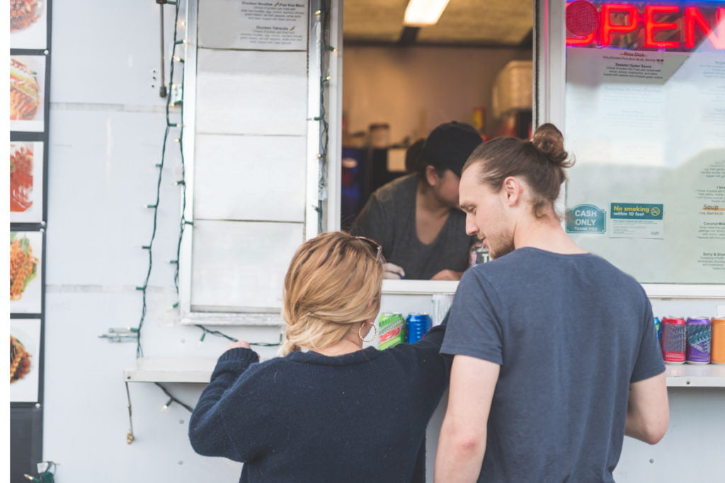 Millennials at a food truck