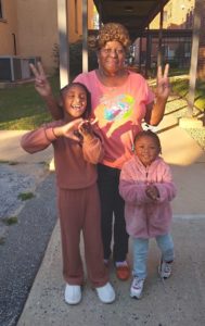 Peggy Grasty with great granddaughters, Aaliyah Gale and Quamiylah Sease.
